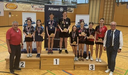 Siegerehrung Doppel Mädchen bei ÖM U13. Foto: Wojtek Kolodziejczyk